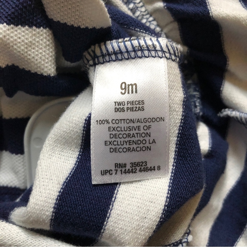 NWT Carter’s 2-Piece Baby Girl Striped Dress w/Diaper Cover (Size: 9 Months) - Picture 3 of 5